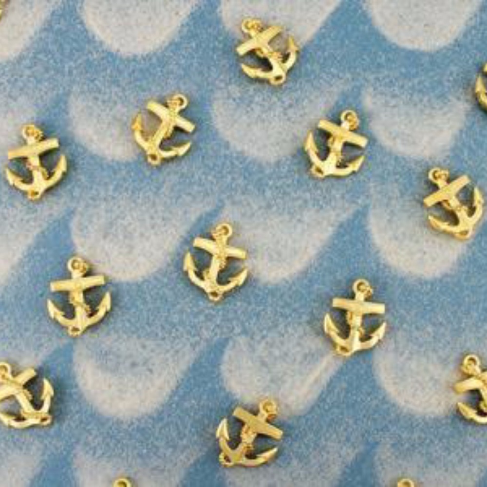 🆕VILMAIN PEWTER - GOLDEN POCKET ANCHOR. Set of 6